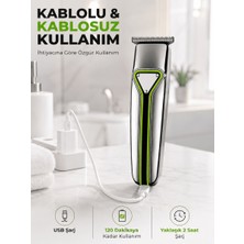 Die Grup T Bıçaklı Saç Sakal Kesme Makinesi Şarjlı Kablosuz Ense Favori Şekillendirme Tıraş Makinesi DG-011