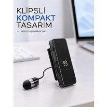 Die Grup Dijital Ekranlı Bluetooth Kulaklık Tek Kulaklıklı Klipsli Kompakt Tasarım DG-011