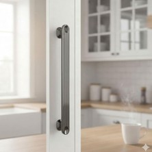 Trendexa 160 mm Dayanıklı Metal Özen Füme Çekmece Kulp Dolap Çekmece Şık Tasarım Kulplar Modern Stil