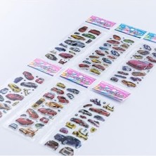 Trendexa 6 Adet Kabartmalı Yapışkan Sticker, Süper Arabalar
