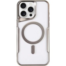 Edntrend Newface Iphone 14 Pro Kılıf Boyi Magsafe Silikon Kapak - Gümüş