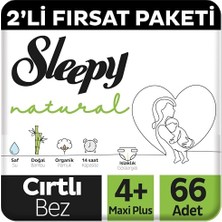 Trendexa Natural 2'li Fırsat Paketi Bebek Bezi 4+ Numara Maxi Plus 66 Adet