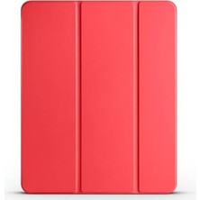 Trendexa iPad Air 13 2025 M3 Için Kırmızı-Beyaz Asma Smart Cover, Kalem Bölmeli Standlı 1-1 Kılıf