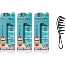 Trendexa Mat Effect Mavi Saç Şekillendirici Pudra Toz Wax 20 G X3 ve Şekil Tarağı 4'lü Set