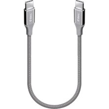 Trendexa Alumicable Usb-C - Usb-C 30 cm 65W Pd/qc Hızlı Şarj/data Kablosu, Uzay Grisi, 2DK50UG