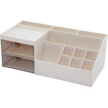 Trendexa 2 Çekmeceli, 12 Bölmeli Plastik Makyaj ve Takı Organizeri, 12X24 Cm, Y: 4-6-7-8-9 Cm, 5264