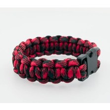 Trendexa Volcano Paracord Bileklik Kırmızı-Siyah 21 cm