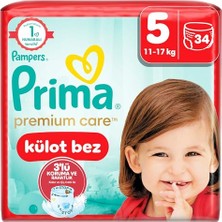 Trendexa Külot Bebek Bezi Premium Care 5 Numara 34'lü 11-17 kg