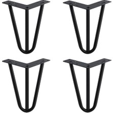 Trendexa 4 Adet 15 cm Siyah Metal Martı Set Paket Mobilya Ayağı Üçgen Modern Koltuk Sehpa Masa Tv Ünitesi