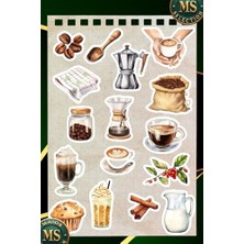 Trendexa Coffee Vintage Retro Laptop Sticker, Suya Dayanıklı Etiket