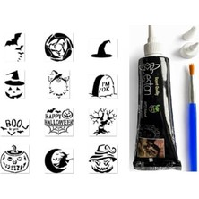 Trendexa Halloween Temalı Geçici Dövme Seti; Hint Kınası ve Fırça