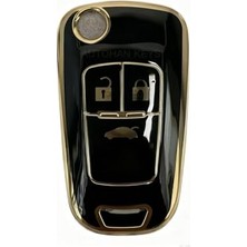 Trendexa Autohan Keys Silikon Kumanda Kılıfı; Astra J, Insignia, Corsa D, Vectra C, Mokka, Adam Modelleri Için, Siyah-Altın