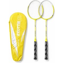 Trendexa Badminton Profesyonel Raket Seti; 2 Raket, Sarı, Çantalı, HK212S