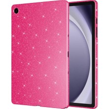 Trendexa Samsung Galaxy Tab A9 Plus 11INÇ X210 X216 X218 Uyumlu Pembe Koton Tablet Kılıfı; Işıltılı Parlak Görünüm