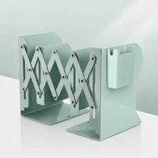 Trendexa Düzenleyici, Ayarlanabilir Teleskopik Metal Kitap Tutucu, Masaüstü Kitap Desteği ve Raf Stand, 9-42 cm Genişleyebilir, Mıknatıslı Kalemlik Hediyeli (Yeşil)