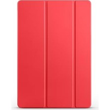 Trendexa Kılıf; Galaxy ile Uyumlu Tab S10 Fe Plus Smart Cover Kalem Bölmeli Standlı 1-1, Kırmızı