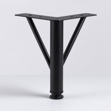 Trendexa 15 cm Siyah Metal Dayanıklı Üçgen Mobilya Ayağı Modern Koltuk Kanepe Tv Ünitesi Ayağı Ayakları