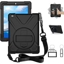 Trendexa iPad 2 3 4 ile Uyumlu Askılı Zırhlı Tank Kılıfı A1395 A1396 A1397 A1416 A1430 A1403 A1458 A1459-60, Siyah