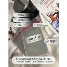 Trendexa Kendinden Yapışkanlı Jelatin Poşet Bantlı Şeffaf Opp Torba Paket 10X15 cm (Kapak Payı Dahil) - 50 Adet