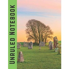 Trendexa Unruled Notebook: Old Rocks In Grass Cover - Long Size Notebook - 120 Pages - 8.5 x 11 Inches