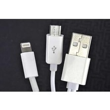Trendexa Kablo, Beyaz Beyaz 2 Uçlu Lightning-Micro USB 1m- ile Uyumlu