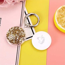 Trendexa Airtag 03 Gold Taşlı Parlak Silikon Anahtarlık Kılıfı