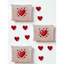 Trendexa Kalp ve Kalpler Baskılı 3'lü Makyaj Çantası 20X25 cm LH892074235235123123