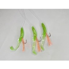 Trendexa Silikon At Çek Takımı (2 Ad) Silikon Balıklı Çapari 6,5 cm Fıstık Glowlu