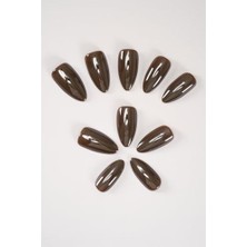 Trendexa Glazed Chocolate Donut Desenli Takma Tırnak Seti ve Zararsız Yapıştırıcı