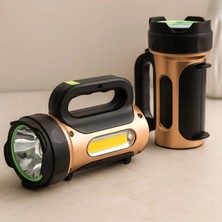 Marsilyan 10W Solar & USB Şarjlı 2in1 El Feneri - Renkli Smd LED
