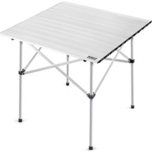 Trendexa 3-4 Kişilik, 70 x 70 x 60 cm Gümüş, Kamp Masası, Güçlendirilmiş Alüminyum Katlanabilir Outdoor Masa, Piknik Masası, Menteşeli Sistem, Dayanıklı Sağlam Gövdeli Kamp Masası, Taşınabilir Hafif