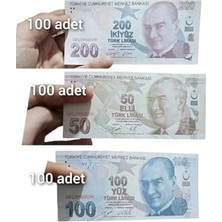 Trendexa Muçis 50TL, 100TL, 200TL 100 Er Adet Geçersiz Sahte Düğün Film Dizi Paraları