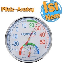 Trendexa Analog Termometre Isı ve Nem Ölçer Sauna Sıcaklık Ölçme Derece Gösterge Pilsiz Mekanik Düz 1 Adet