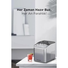 Trendexa Torima YH16M Gümüş Portatif Portatif Hızlı Buz Yapma Makinası