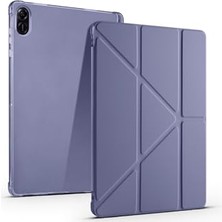 Trendexa Honor ile Uyumlu Pad X8A Tri Folding Kalem Bölmeli Standlı Mor Kılıf