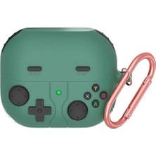 Trendexa Samsung Galaxy Buds 3 Pro Uyumlu Cartoon Figürlü Silikon Kılıf Retro Gameboy Yeşil