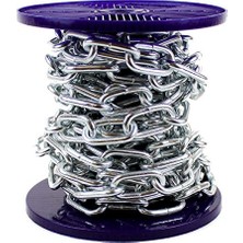 Trendexa Güçlü Bzp Parlak Galvanizli Yüksek Performanslı Çelik Zincir 4 mm - 1 Metre Özel Kesim Uzunluğu