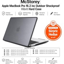 Trendexa MacBook Pro 16.2 Inç A2485 A2780 A2991 A3403 A3186 A3428 A3429 Uyumlu Rugged Armor Tpu Sert Kapak, Siyah