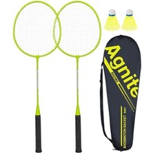 Trendexa Agnite ER301 Demir Bölünmüş Badminton Raketi 26" - 27", Yeşil, 2'li Set