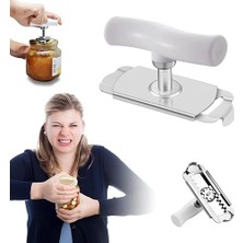 Trendexa Pratik Kavanoz ve Şişe Kapak Açacağı; Beyaz, Paslanmaz Çelik, Ayarlanabilir, Ergonomik Tutma Saplı