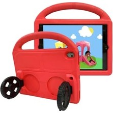 Trendexa iPad 10.2 (8.nesil) ile Uyumlu Wheel Car Tekerlek Standlı, Eva Silikon Kırmızı 2 Tablet Kılıfı