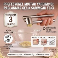 Trendexa Gümüş Renkli Paslanmaz Çelik Sarımsak Ezici, 18 x 5 x 3 cm
