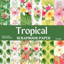 Trendexa Tropikal Yaprak Desenli Karalama Kâğıdı, 14 Tasarım; Scrapbooking, Junk Journal, Karışık Teknik ve Planlayıcılar Için