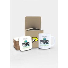 Trendexa I'm Not Lazy Tembel Husky Köpek Tasarımlı Baskılı Kupa Bardak Seti, Eğlenceli Özel Hediye Mug