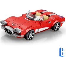 Trendexa 808 Corvette C1 Yapı Taşları Seti; 1:24 Ölçekli Model Araç Kiti Ekran ve Koleksiyon Için, Cabrio Spor Araba Yapı Oyuncağı, Gençler ve Yetişkinler Için, 311 Adet