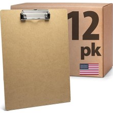 Trendexa Harf Boyutu Ahşap Klips, Düşük Profil, 12'li Paket, Kahverengi, 83812