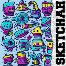 Trendexa Sketchah Square Sketch Book Fd5: 160 Pages, Learning And Practice. Funny Doodle Cover, 8” x 8” For Doodles, Sketches, Rough Drafts