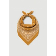 Trendexa Unisex Etnik Desenli Bandana Sarı