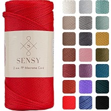Trendexa Çanta, 2 mm - 200 G Polyester Makrome Ipi Kırmızı 230 M Polyester Makrome Ip Supla Ip ve Ipliği
