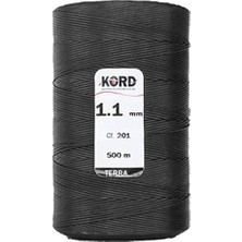 Trendexa Kord 201 Siyah Rengi 1.1 mm 500 M Mumlu El Saracı ve Dikiş Ipi